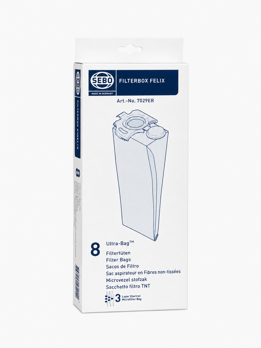 SEBO FELIX Premium replacement vacuum bags.