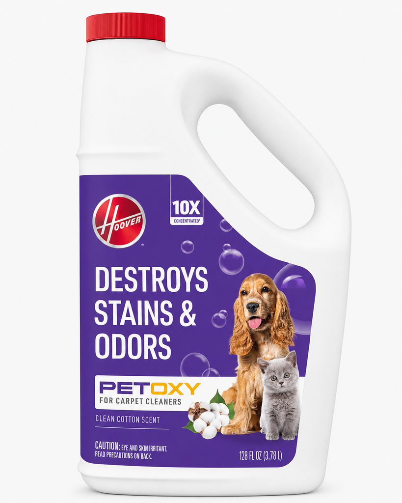 Hoover Pet Oxy carpet cleaner solution for pet stains and odors.