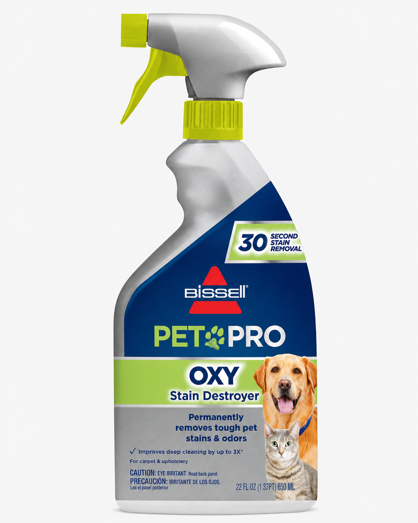 BISSELL PET PRO OXY Stain Destroyer pretreatment spray for pet stains and odors.