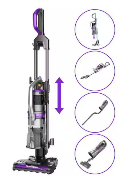 Eureka OmniVerse NEU800 upright vacuum for carpet and hard-floor cleaning.