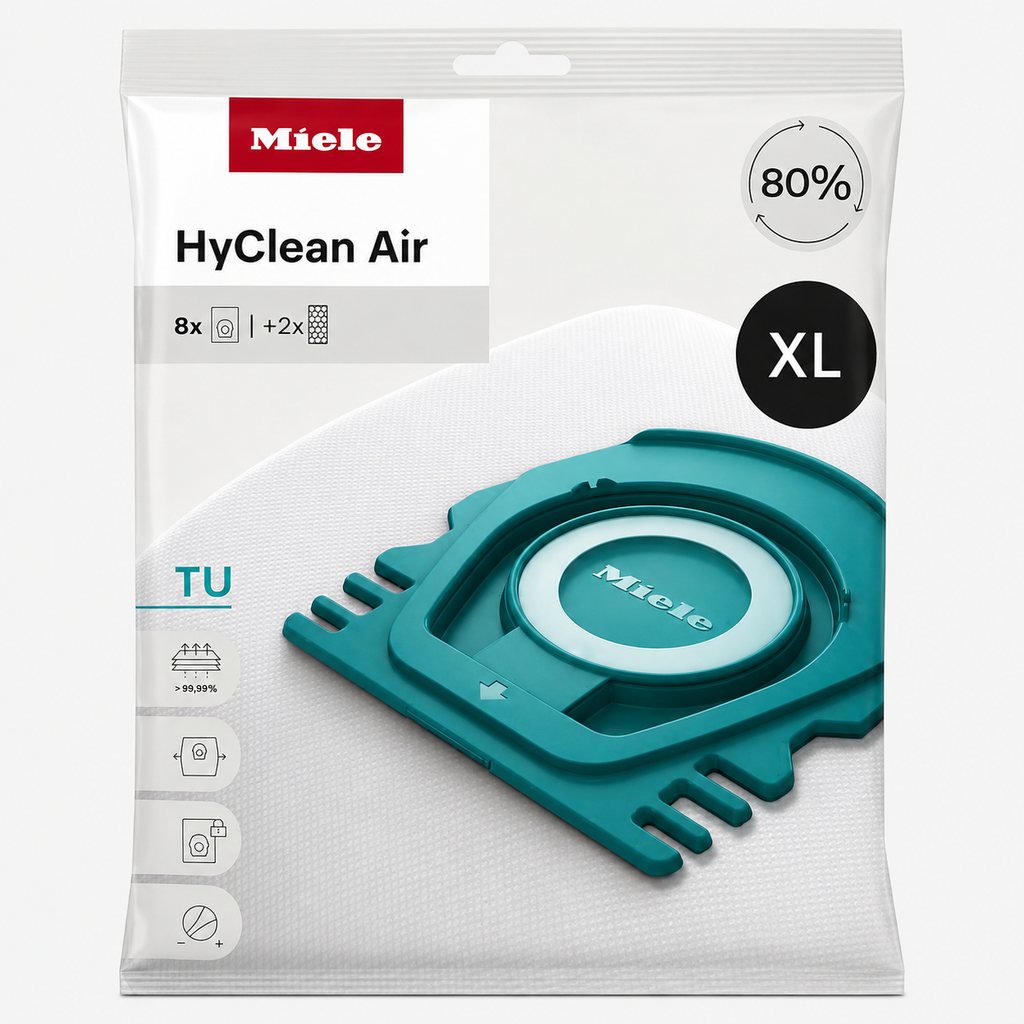 Miele HyClean Air TU XL replacement vacuum bags for the Miele Guard L1 Cat & Dog canister vacuum.