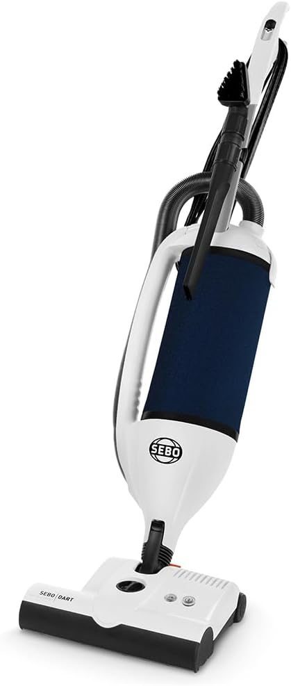 SEBO DART upright vacuum for lower-noise upright cleaning.